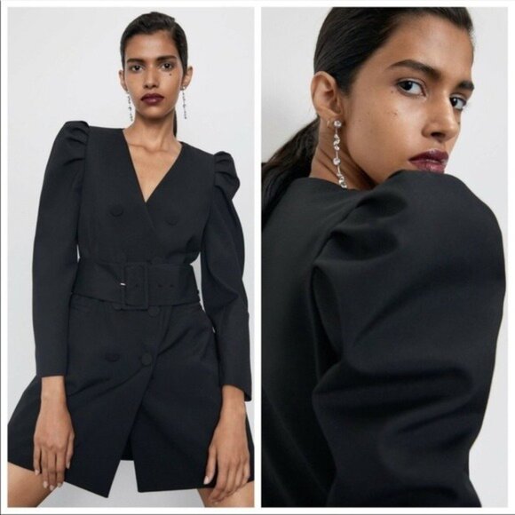 Zara Blazer mini dress size Small Black - Picture 5 of 16
